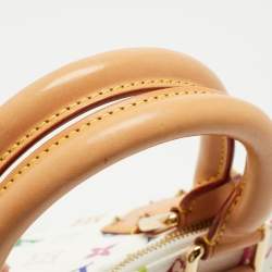 Pre Owned Louis Vuitton White/Multicolor Monogram Canvas Alma PM Bag