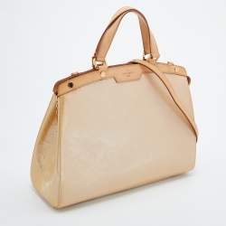 Pre Owned Louis Vuitton Rose Florentine Monogram Vernis Brea GM Bag