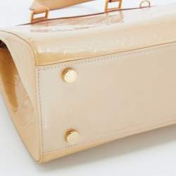 Pre Owned Louis Vuitton Rose Florentine Monogram Vernis Brea GM Bag