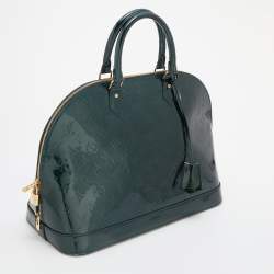 Pre Owned Louis Vuitton Vert Bronze Monogram Vernis Alma GM Bag