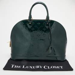 Pre Owned Louis Vuitton Vert Bronze Monogram Vernis Alma GM Bag