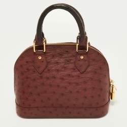 Pre Owned Louis Vuitton Burgundy Ostrich Alma BB Bag