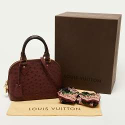 Pre Owned Louis Vuitton Burgundy Ostrich Alma BB Bag