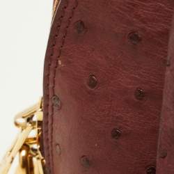 Pre Owned Louis Vuitton Burgundy Ostrich Alma BB Bag