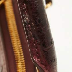 Pre Owned Louis Vuitton Burgundy Ostrich Alma BB Bag