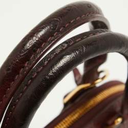 Pre Owned Louis Vuitton Burgundy Ostrich Alma BB Bag