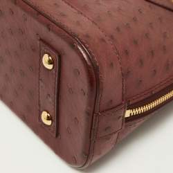 Pre Owned Louis Vuitton Burgundy Ostrich Alma BB Bag