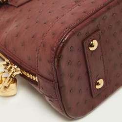 Pre Owned Louis Vuitton Burgundy Ostrich Alma BB Bag