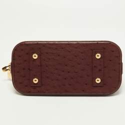 Pre Owned Louis Vuitton Burgundy Ostrich Alma BB Bag