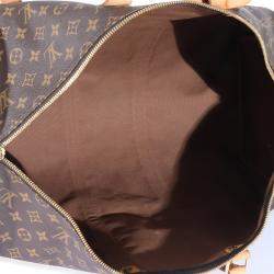 Pre Owned Louis Vuitton Vintage Brown Monogram Canvas Keepall Bandouliere 55 Duffel Bag
