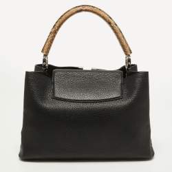 Pre Owned Louis Vuitton Black Taurillon Leather Capucines MM Bag