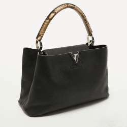 Pre Owned Louis Vuitton Black Taurillon Leather Capucines MM Bag