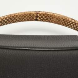 Pre Owned Louis Vuitton Black Taurillon Leather Capucines MM Bag