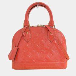Louis Vuitton Orange Monogram Vernis Leather Bb Alma Top Handle Bag