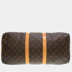 Pre Owned Louis Vuitton Monogram Keepall Bandouliere 45 Boston Bag
