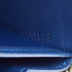 Pre Owned Louis Vuitton Navy Blue Monogram Vernis Zippy Wallet