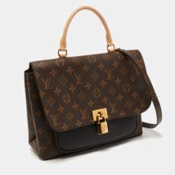 Pre Owned Louis Vuitton Black Monogram Canvas and Leather Marignan Bag