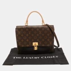 Pre Owned Louis Vuitton Black Monogram Canvas and Leather Marignan Bag