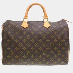 Louis Vuitton Monogram Speedy 35 - Brown Handle Bags, Handbags