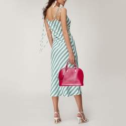 Pre Owned Louis Vuitton Fuchsia Epi Leather Alma PM Bag