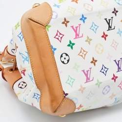 Pre Owned Louis Vuitton White Multicolore Monogram Canvas Ursula Bag