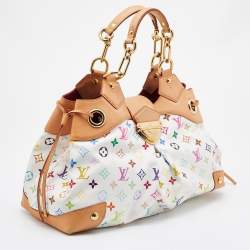 Pre Owned Louis Vuitton White Multicolore Monogram Canvas Ursula Bag