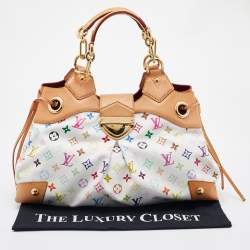 Pre Owned Louis Vuitton White Multicolore Monogram Canvas Ursula Bag