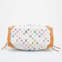 Pre Owned Louis Vuitton White Multicolore Monogram Canvas Ursula Bag