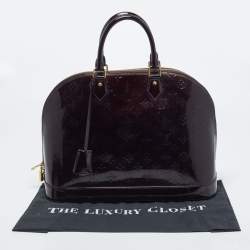 Pre Owned Louis Vuitton Amarante Monogram Vernis Alma GM Bag