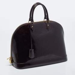 Pre Owned Louis Vuitton Amarante Monogram Vernis Alma GM Bag