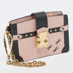 Louis Vuitton Rose Ballerine/Black Epi Leather Trunk Multicartes Wallet
