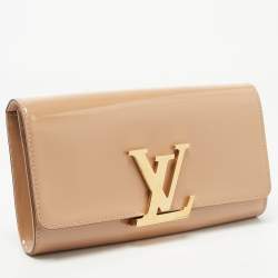 Pre Owned Louis Vuitton Beige Vernis Louise Clutch