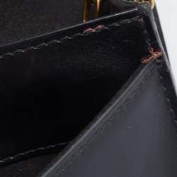 Pre Owned Louis Vuitton Black Leather Louise Chain Clutch