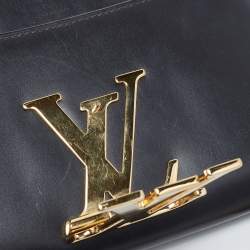 Pre Owned Louis Vuitton Black Leather Louise Chain Clutch