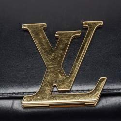Pre Owned Louis Vuitton Black Leather Louise Chain Clutch