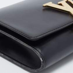 Pre Owned Louis Vuitton Black Leather Louise Chain Clutch