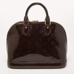Pre Owned Louis Vuitton Amarante Monogram Vernis  Alma PM Bag