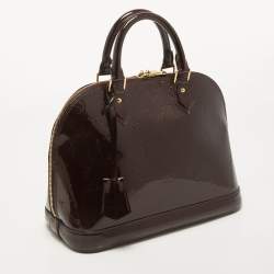Pre Owned Louis Vuitton Amarante Monogram Vernis  Alma PM Bag