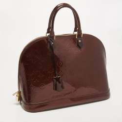 Pre Owned Louis Vuitton Amarante Monogram Vernis Alma GM Bag