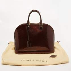 Pre Owned Louis Vuitton Amarante Monogram Vernis Alma GM Bag