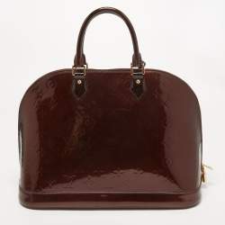 Pre Owned Louis Vuitton Amarante Monogram Vernis Alma GM Bag