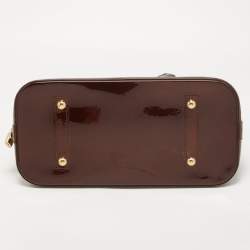 Pre Owned Louis Vuitton Amarante Monogram Vernis Alma GM Bag