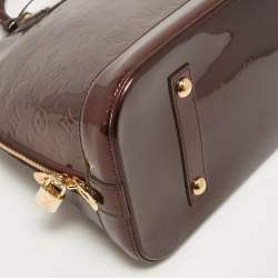 Pre Owned Louis Vuitton Amarante Monogram Vernis Alma GM Bag