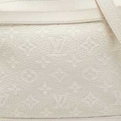Pre Owned Louis Vuitton White Monogram Leather Legacy Soft Trunk Bag