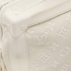 Pre Owned Louis Vuitton White Monogram Leather Legacy Soft Trunk Bag