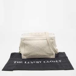 Pre Owned Louis Vuitton White Monogram Leather Legacy Soft Trunk Bag