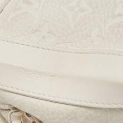 Pre Owned Louis Vuitton White Monogram Leather Legacy Soft Trunk Bag