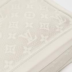 Pre Owned Louis Vuitton White Monogram Leather Legacy Soft Trunk Bag