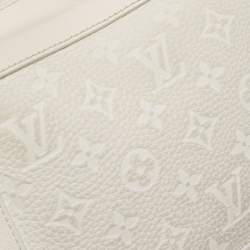 Pre Owned Louis Vuitton White Monogram Leather Legacy Soft Trunk Bag
