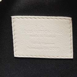 Pre Owned Louis Vuitton White Monogram Leather Legacy Soft Trunk Bag